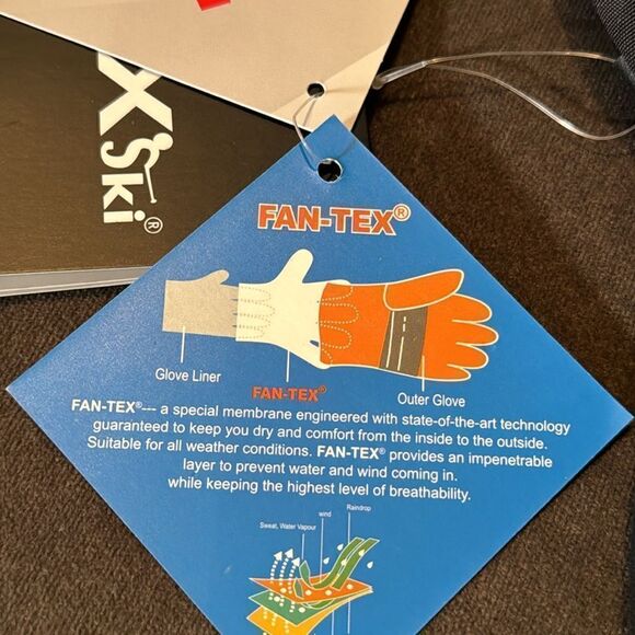 Fan-Tex Men’s Black 3M Thinsulate Ski Snowboarding Mittens Wrist Leash Size M - Picture 6 of 8